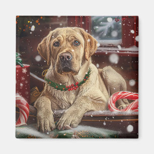 Aimant Fête de Noël du chien du Labrador