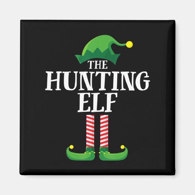 Aimant Fête de Noël du groupe Famille de jumelage des elf (Devant)