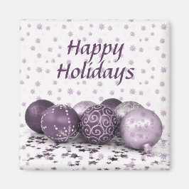 Aimant Fête de Noël Pink violet ornements Snowflakes