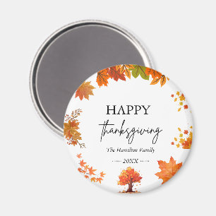 Aimant Fête de Thanksgiving Automnale et Cosy