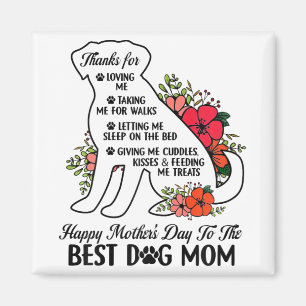 Aimant Fête des mères au meilleur chien maman Fête des mè