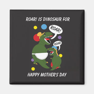 Aimant Fête des mères Dinosaure Fille Funky Personnaliser