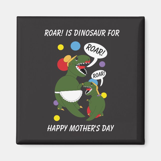 Aimant Fête des mères Dinosaure Fille Funky Personnaliser (Devant)