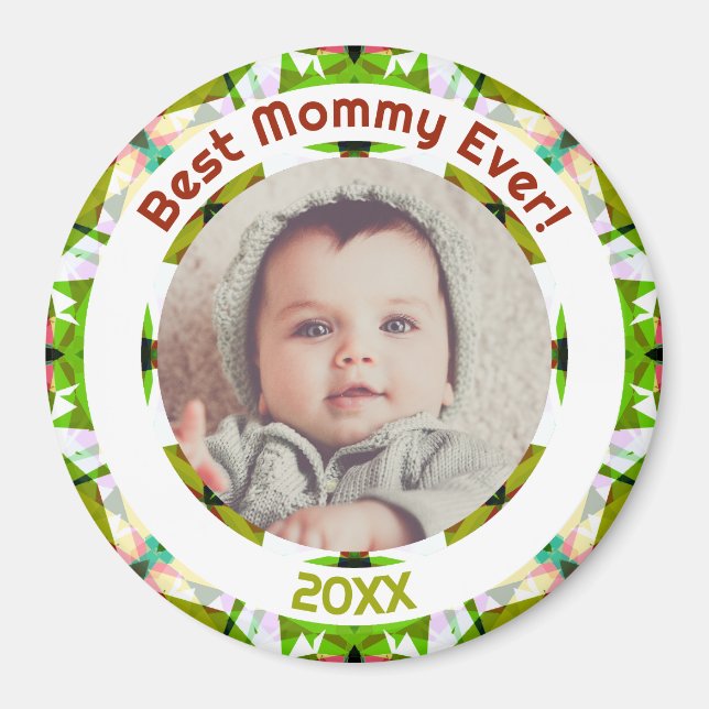 Aimant Fête des mères Meilleure maman Ever Baby Boy Photo (Devant)