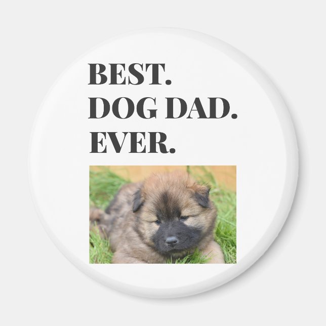 Aimant Fête des pères Meilleur Chien Papa Jamais Photo (Devant)