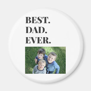 Aimant Fête des pères Meilleur papa Jamais Enfants Photo