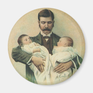 Aimant Fête des Pères vintage victorien, c'est des triplé