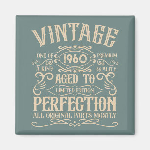 Aimant Fête vintage d'anniversaire personnalisée