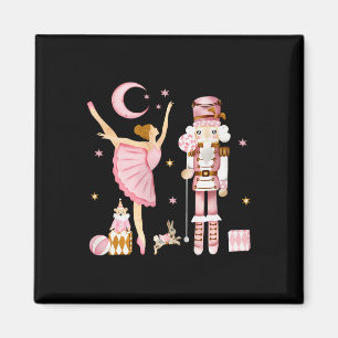 Aimant Fête vintage Noisette de Ballet Noël Rose