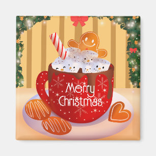 Aimant Fêtes de Noël Hot Chocolat sur mesure