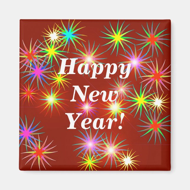 Aimant Feu d'artifice du Nouvel An Flash en rouge (Devant)