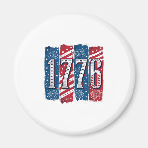 Aimant Feu d'artifice patriotique vintage 1776 Vector Des