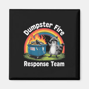Aimant Feu de Dumpster Rainbow Raccoon Funky Sarcastic No