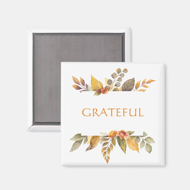 Aimant Feuillage d'automne Orange Gracieux Thanksgiving (Recto/Verso)