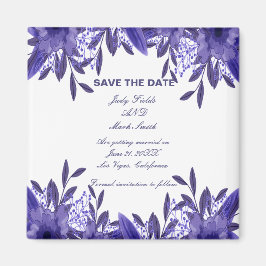 Aimant Feuillage Floral Bleu Violet Économisez L'Aimant D