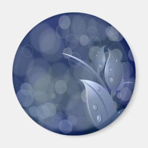 Aimant Feuille de Blue Bokeh