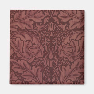 Aimant Feuilles d'acanthe rouge foncé (par William Morris