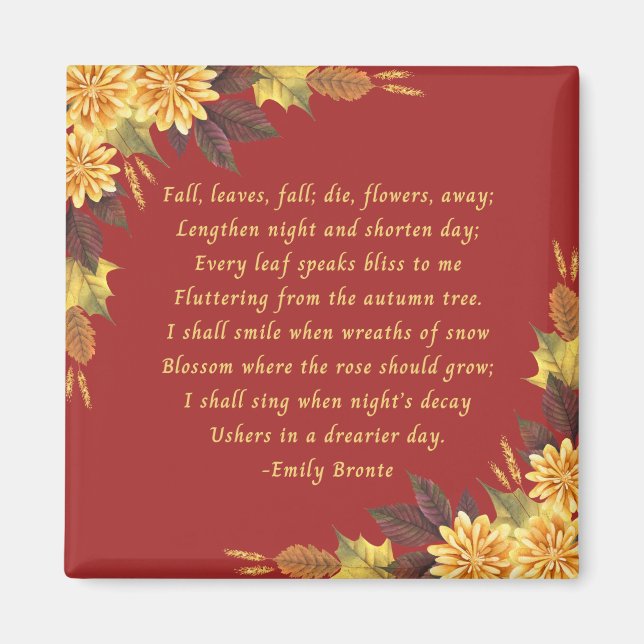 Aimant Feuilles d'automne d'Emily Bronte (Devant)
