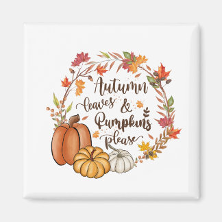 Aimant Feuilles d'automne et citrouilles s'il vous plaît