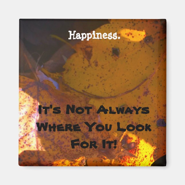 Aimant Feuilles D'Automne Et Visage Heureux (Devant)