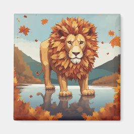 Aimant Feuilles d'automne Lion mâle
