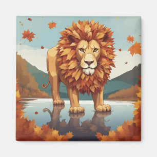Aimant Feuilles d'automne Lion mâle