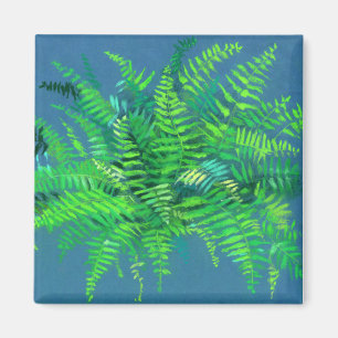 Aimant Feuilles de fougères, pteridophyte, art floral ble