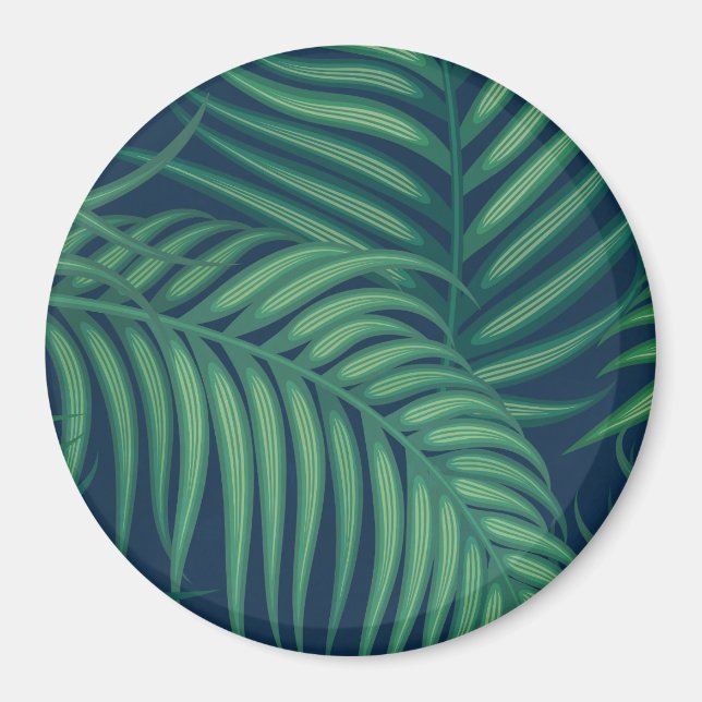 Aimant Feuilles de palmiers tropicaux de nuit (Devant)