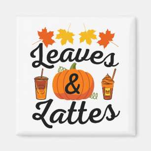Aimant Feuilles Et Latte Automne