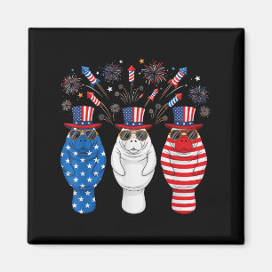 Aimant Feux d'artifice drôles Mana Drapeau américain USA