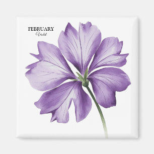 Aimant Février Fête d'anniversaire : Violet cadeau person