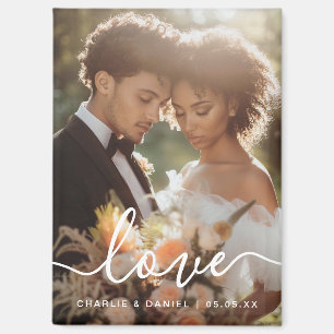 Aimant fiançailles mariage photo amour couples noms date