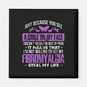 Aimant Fibromyalgie Fibro Warrior Purple Ribbon Papillon