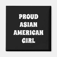 Fier Asiatique Américaine Fille Noire typographie