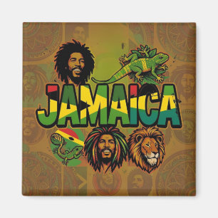 Aimant fier de la Jamaïque avec des couleurs jamaï