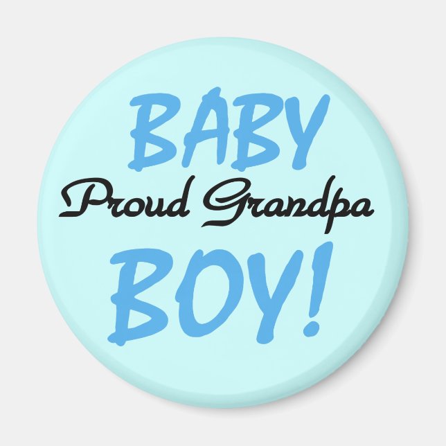 Aimant Fier Grand-Père Baby Boy Tshirts et cadeaux (Devant)