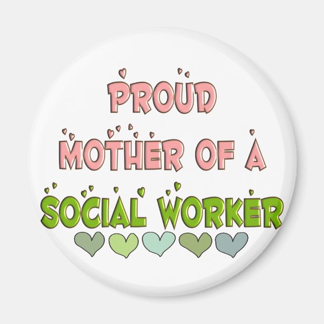 Aimant Fier mère TRAVAILLEUR SOCIAL (Devant)