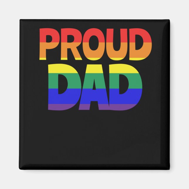 Aimant Fier papa LGBT Père Gay pride Lesbian Pride (Devant)