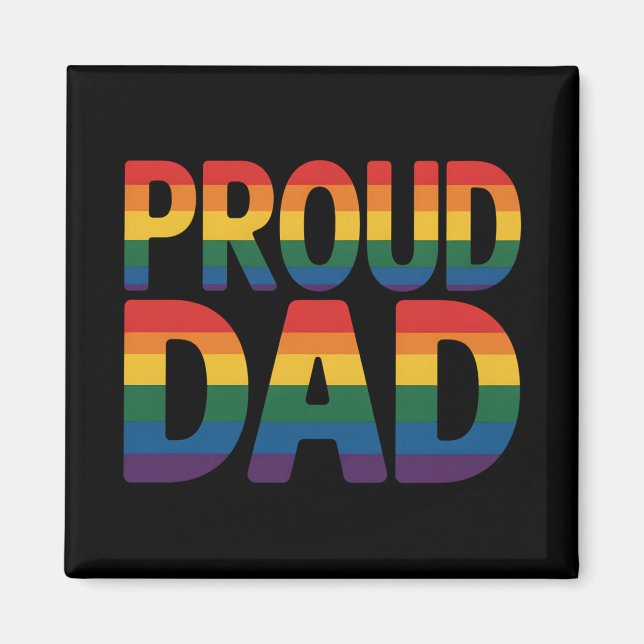 Aimant Fière Famille de papa LGBTQ Gay pride Ally Arc-en- (Devant)
