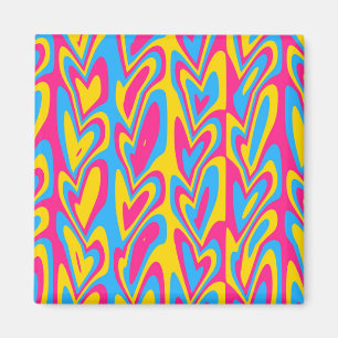 Aimant Fière Fierté Pansexuelle Groovy Trippy Squiggly Qu