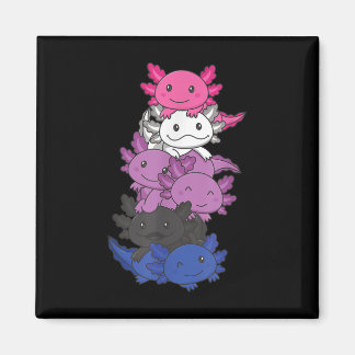 Aimant Fière fluidité de genre LGBTQ Axolotl _1