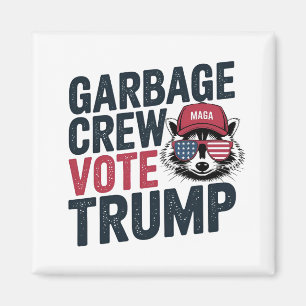 Aimant Fière MAGA Garbage Crew Vote Trump Election Raccoo