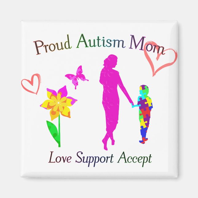 Aimant Fière maman de l'autisme (Devant)