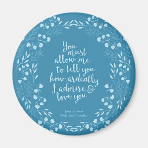 Aimant Fierté de Jane Austen et amour floral de préjudi