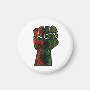 Aimant fierté noire drapeau rouge vert poing panafricain 