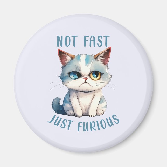 Aimant Fiery Feline Spirit - Sassy Angry Cat Design (Devant)