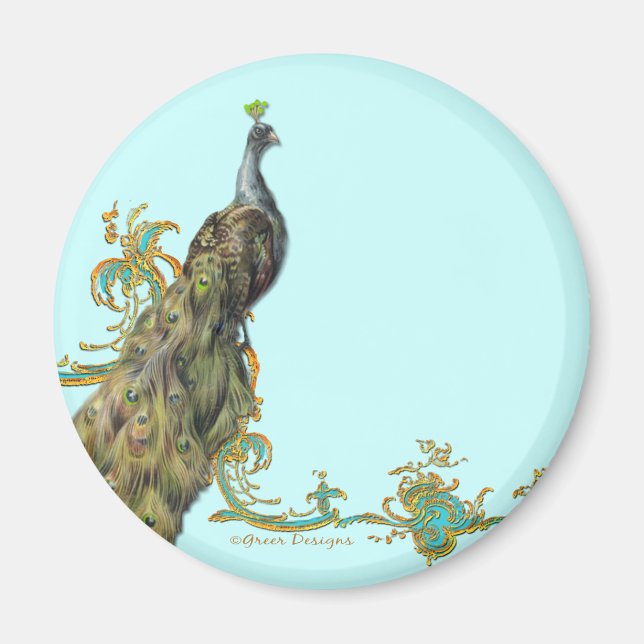 Aimant Filigree Peacock & Gold (Devant)