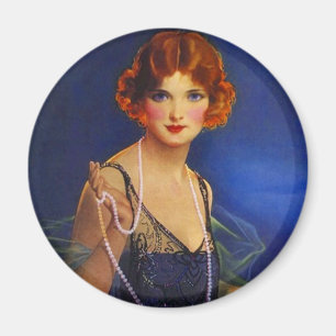 Aimant Fille à la mode d'aileron avec la robe bleue de