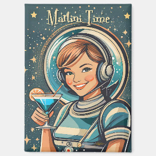 Aimant Fille Astro Rétro Futuriste Temps Martini