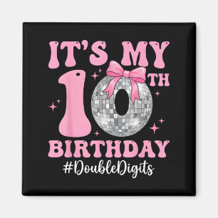 Aimant fille d'anniversaire 10 ans double chiffres arc bo